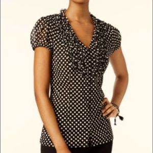 INC Polka Dot Blouse S